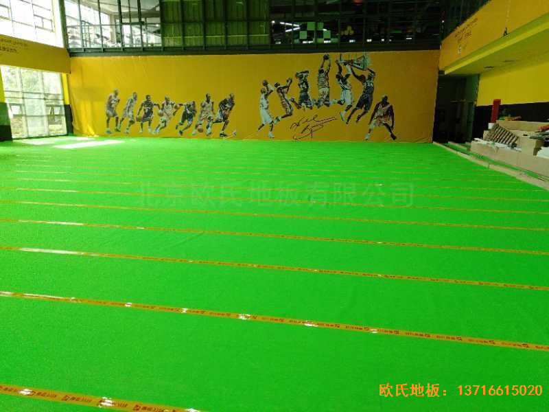 江蘇揚(yáng)州海蘭德瓊花籃球館運(yùn)動地板鋪裝案例