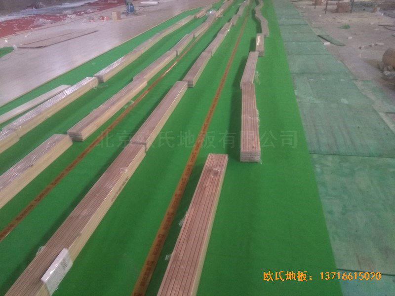 山西長治雙創(chuàng)夢工廠籃球體育地板安裝案例2