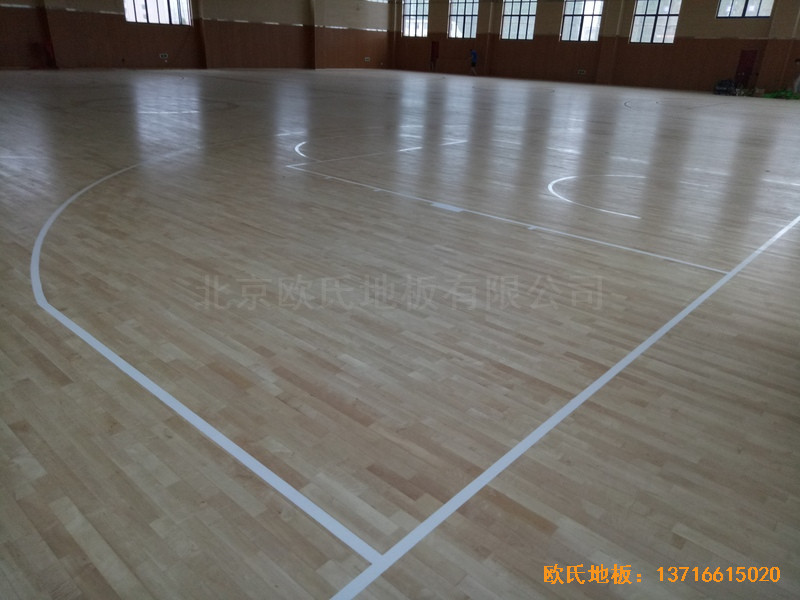 浙江臺州路北街道籃球館體育地板鋪裝案例0