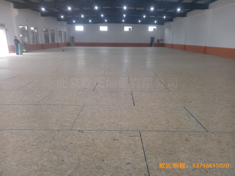鹽城大豐區(qū)籃球館運動木地板鋪裝案例1
