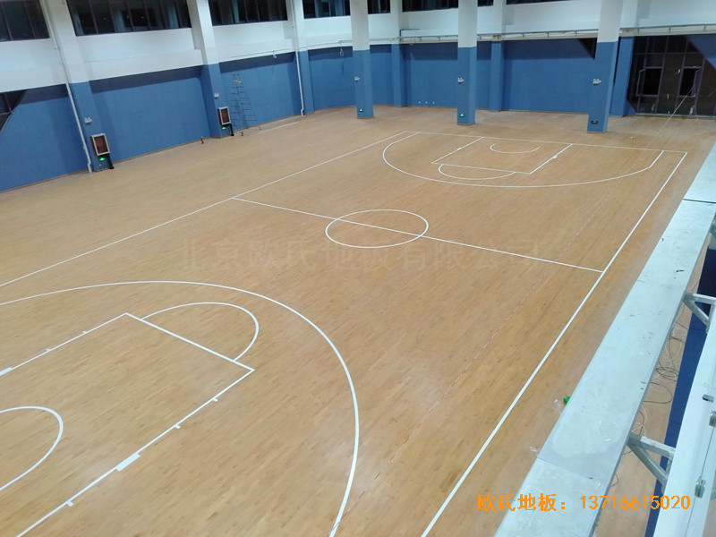 山東實驗二小青島分?；@球館運動木地板施工案例0